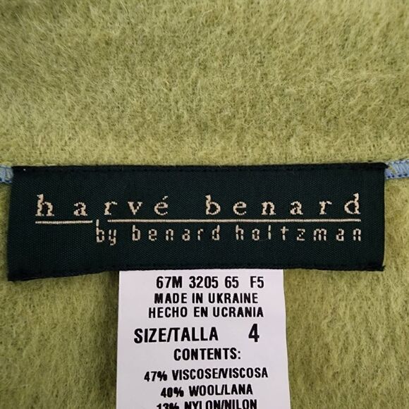 Harve Benard Two Tone Open Wool Blend Cardigan Jacket Size 4 - Picture 8 of 9